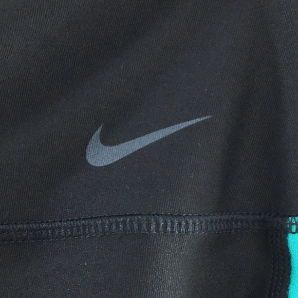 Nike Dri Fit Black Green Power Training Poly Tight - Picture 3 of 12
